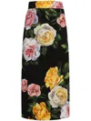 Dolce & Gabbana Multicolor Shirt With Oversize Pointed Collar And All-over Floral Motif In Silk Stretch Woman In Black