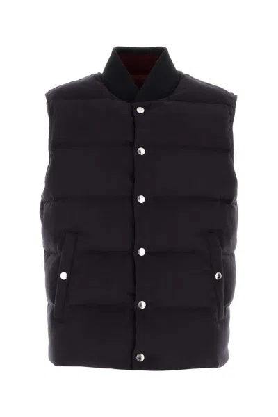DOLCE & GABBANA DOLCE & GABBANA MIDNIGHT BLUE COTTON BLEND REVERSIBLE DOWN JACKET