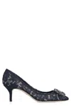 Dolce & Gabbana Scarpe Con Tacco In Pizzo Blu Notte Donna