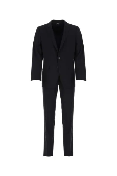 Dolce & Gabbana Midnight Blue Stretch Wool Martini Tuxedo