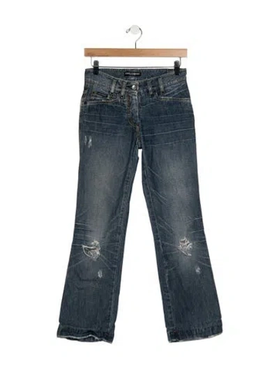 Pre-owned Dolce & Gabbana Mid-rise Flared Jeans In Blue