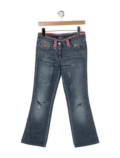 Pre-owned Dolce & Gabbana Mid-rise Flared Jeans In Blue