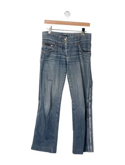Pre-owned Dolce & Gabbana Mid-rise Flared Jeans In Blue
