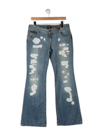 Pre-owned Dolce & Gabbana Mid-rise Flared Jeans In Blue
