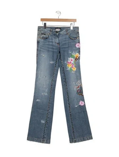 Pre-owned Dolce & Gabbana Mid-rise Flared Jeans In Blue