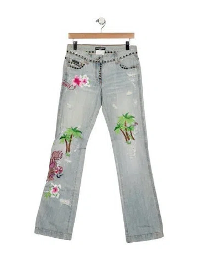 Pre-owned Dolce & Gabbana Mid-rise Flared Jeans In Blue