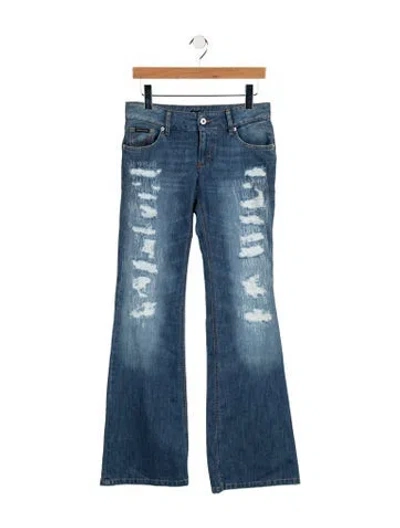 Pre-owned Dolce & Gabbana Mid-rise Flared Jeans In Blue