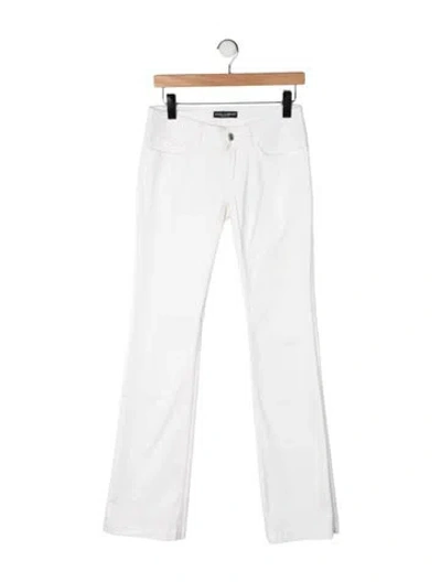 Pre-owned Dolce & Gabbana Mid-rise Flared Jeans In Neutrals