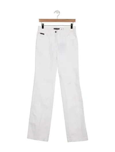 Pre-owned Dolce & Gabbana Mid-rise Flared Jeans In Neutrals