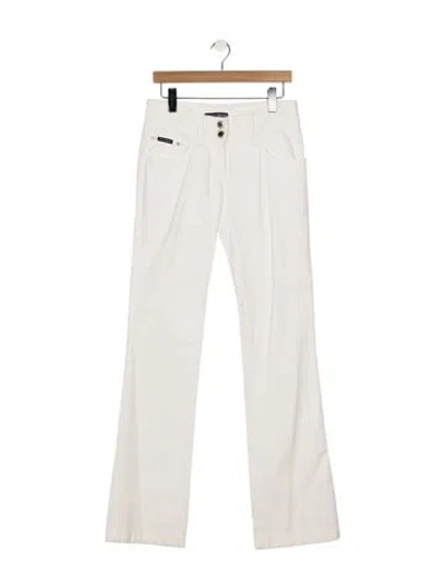 Pre-owned Dolce & Gabbana Mid-rise Flared Jeans In Neutrals