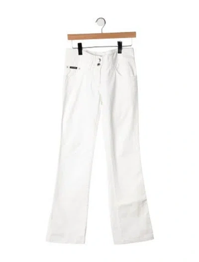 Pre-owned Dolce & Gabbana Mid-rise Flared Jeans In Neutrals