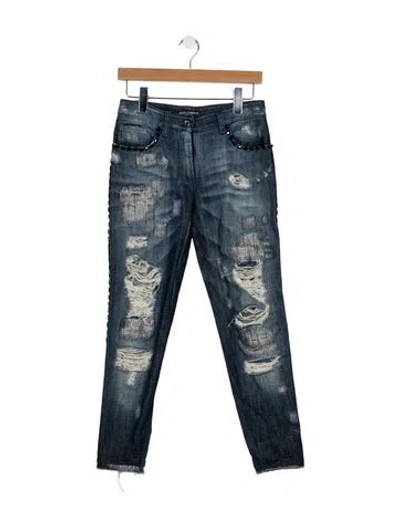 Pre-owned Dolce & Gabbana Mid-rise Skinny Leg Jeans In Blue
