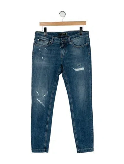 Pre-owned Dolce & Gabbana Mid-rise Skinny Leg Jeans In Blue
