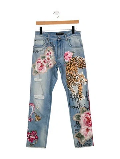 Pre-owned Dolce & Gabbana Mid-rise Skinny Leg Jeans In Blue