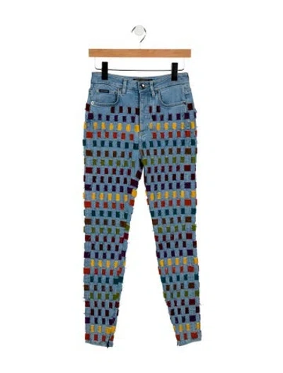 Pre-owned Dolce & Gabbana Mid-rise Skinny Leg Jeans In Blue