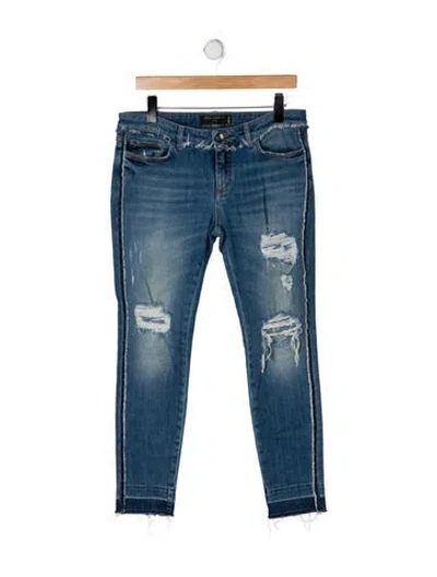 Pre-owned Dolce & Gabbana Mid-rise Skinny Leg Jeans In Blue