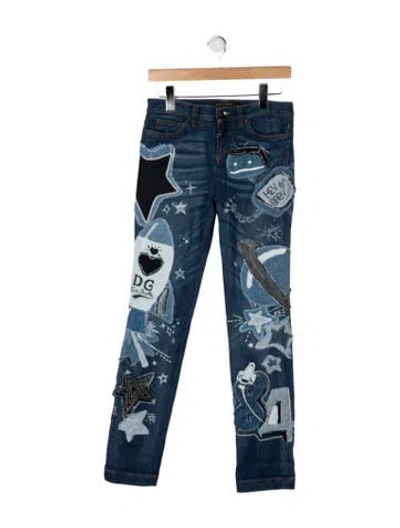 Pre-owned Dolce & Gabbana Mid-rise Skinny Leg Jeans In Blue