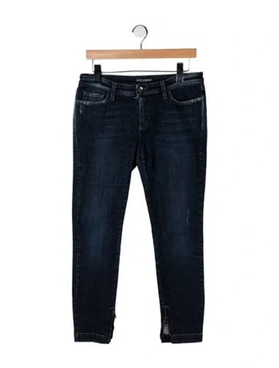 Pre-owned Dolce & Gabbana Mid-rise Skinny Leg Jeans In Blue