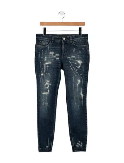 Pre-owned Dolce & Gabbana Mid-rise Skinny Leg Jeans In Blue
