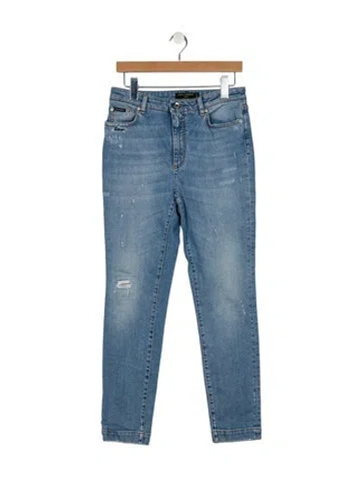 Pre-owned Dolce & Gabbana Mid-rise Skinny Leg Jeans In Blue