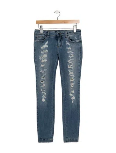 Pre-owned Dolce & Gabbana Mid-rise Skinny Leg Jeans In Blue