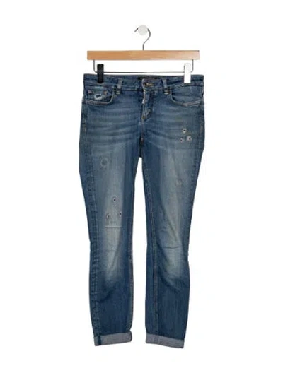 Pre-owned Dolce & Gabbana Mid-rise Skinny Leg Jeans In Blue