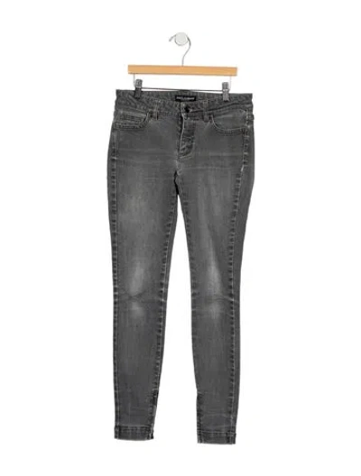 Pre-owned Dolce & Gabbana Mid-rise Skinny Leg Jeans In Grey