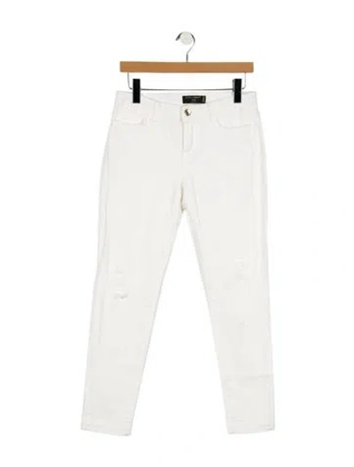 Pre-owned Dolce & Gabbana Mid-rise Skinny Leg Jeans In White