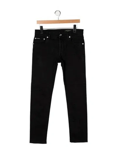Pre-owned Dolce & Gabbana Mid-rise Straight Leg Jeans In Black