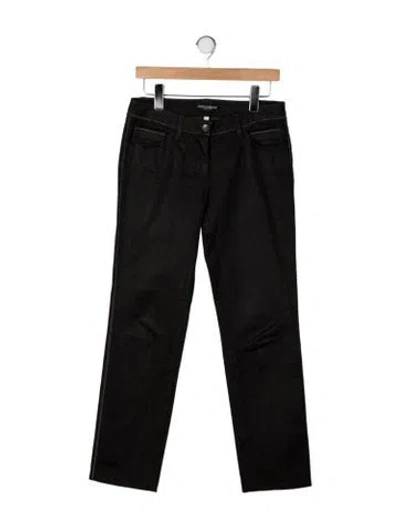 Pre-owned Dolce & Gabbana Mid-rise Straight Leg Jeans In Black