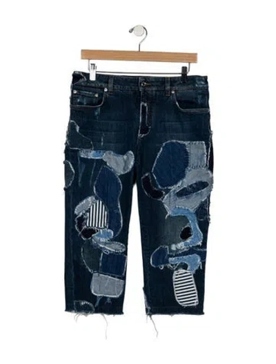 Pre-owned Dolce & Gabbana Mid-rise Straight Leg Jeans In Blue
