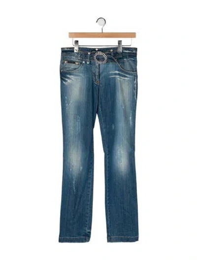 Pre-owned Dolce & Gabbana Mid-rise Straight Leg Jeans In Blue