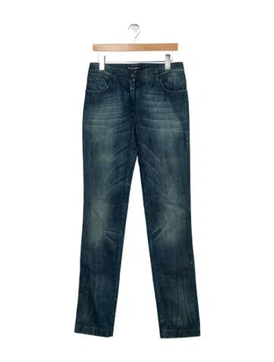 Pre-owned Dolce & Gabbana Mid-rise Straight Leg Jeans In Blue