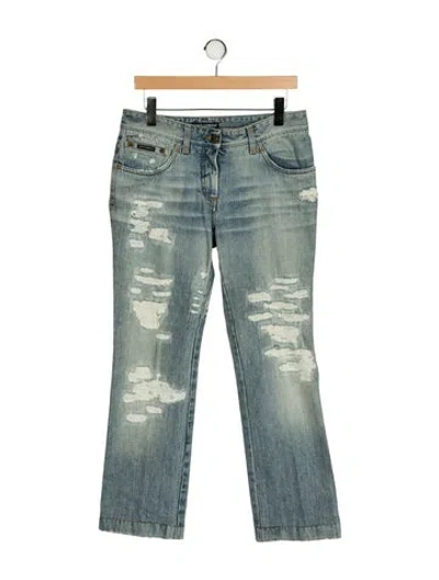 Pre-owned Dolce & Gabbana Mid-rise Straight Leg Jeans In Blue