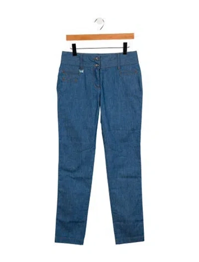 Pre-owned Dolce & Gabbana Mid-rise Straight Leg Jeans In Blue