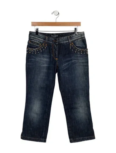 Pre-owned Dolce & Gabbana Mid-rise Straight Leg Jeans In Blue