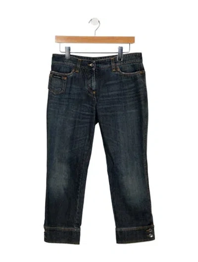 Pre-owned Dolce & Gabbana Mid-rise Straight Leg Jeans In Blue