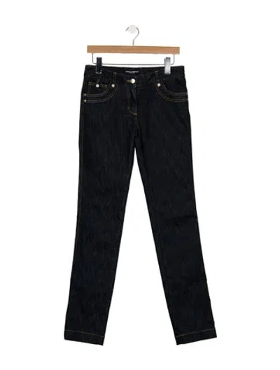 Pre-owned Dolce & Gabbana Mid-rise Straight Leg Jeans In Blue
