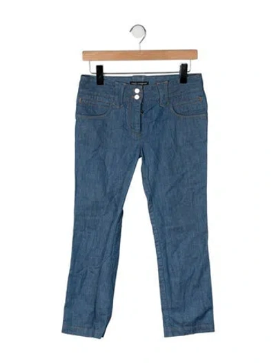 Pre-owned Dolce & Gabbana Mid-rise Straight Leg Jeans In Blue