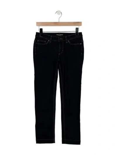 Pre-owned Dolce & Gabbana Mid-rise Straight Leg Jeans In Blue