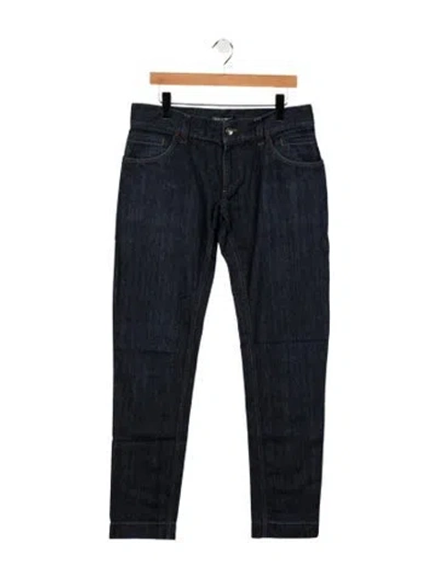 Pre-owned Dolce & Gabbana Mid-rise Straight Leg Jeans In Blue