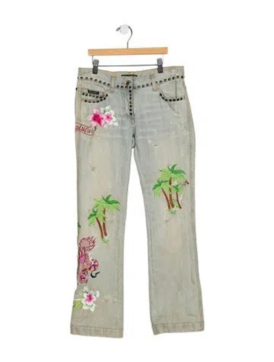 Pre-owned Dolce & Gabbana Mid-rise Straight Leg Jeans In Blue