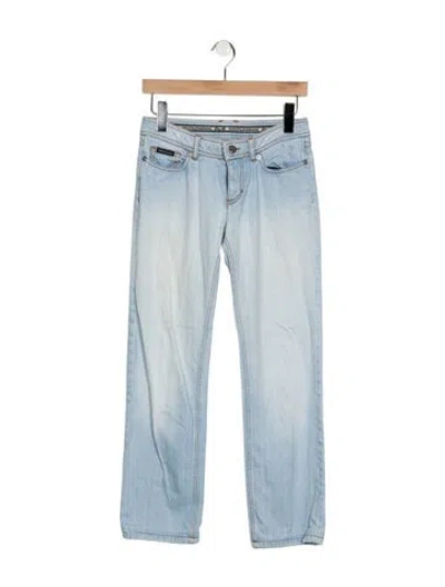 Pre-owned Dolce & Gabbana Mid-rise Straight Leg Jeans In Blue