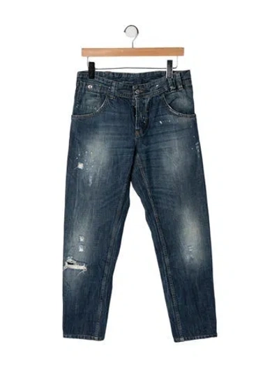 Pre-owned Dolce & Gabbana Mid-rise Straight Leg Jeans In Blue