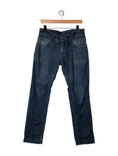 Pre-owned Dolce & Gabbana Mid-rise Straight Leg Jeans In Blue
