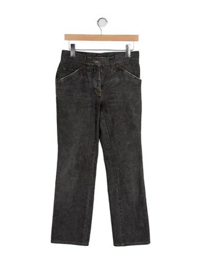 Pre-owned Dolce & Gabbana Mid-rise Straight Leg Jeans In Gray