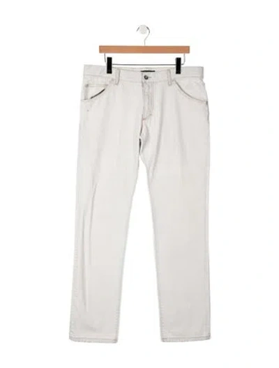 Pre-owned Dolce & Gabbana Mid-rise Straight Leg Jeans In Gray