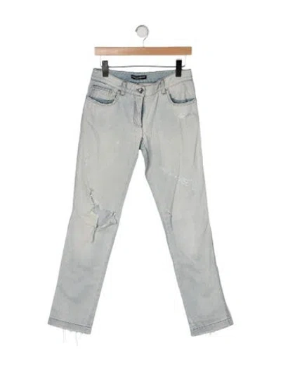 Pre-owned Dolce & Gabbana Mid-rise Straight Leg Jeans In Green