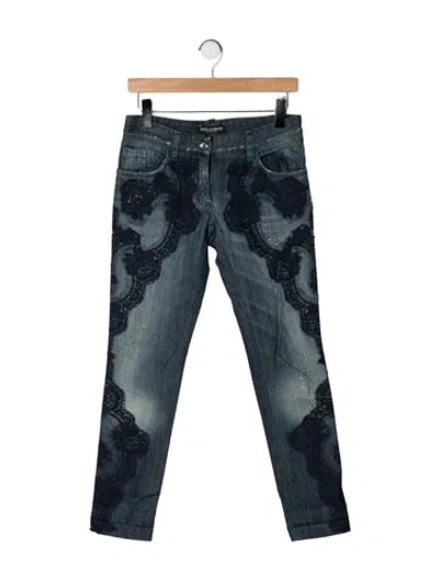 Pre-owned Dolce & Gabbana Mid-rise Straight Leg Jeans In Green