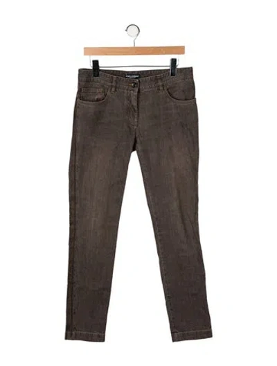 Pre-owned Dolce & Gabbana Mid-rise Straight Leg Jeans In Green